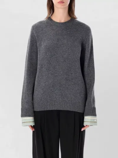 Prada Wool Cashmere Sweater Layered Shirt Cuffs In Multi