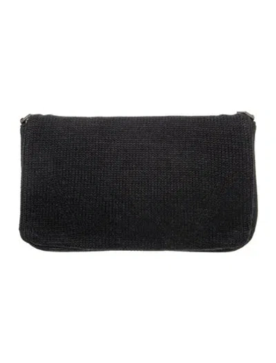 Pre-owned Prada Wool Clutch In Black