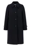 Prada Coat With Button Detailing And Side Pockets In Blue