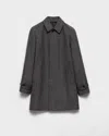 Prada Long-sleeved Button-up Coat In Gray