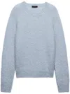 Prada Shetland Wool Sweater In Blue
