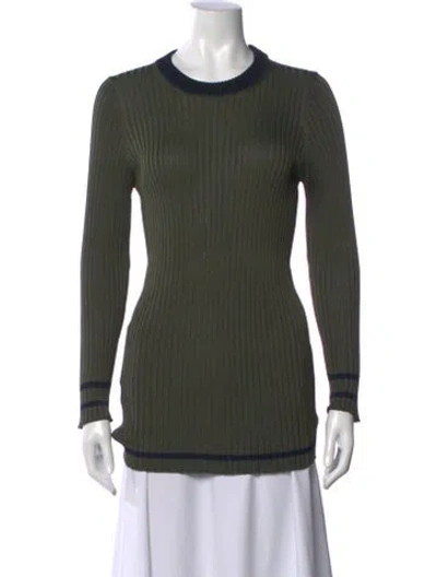 Pre-owned Prada Wool Crew Neck Sweater In Green