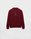 Prada Wool Crew-neck Sweater With Pendant In Red