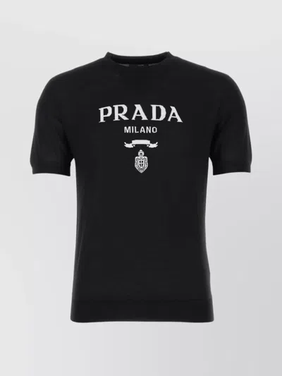 PRADA WOOL CREW NECK T-SHIRT