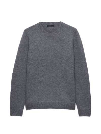 Prada Wool Crew-neck Sweater In Gray