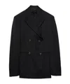Prada Double-breasted Gabardine Jacket In Gray