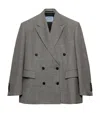 Prada Double-breasted Wool Jacket In Grey