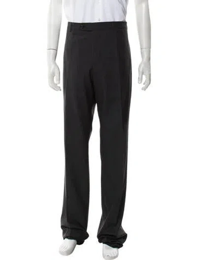 Pre-owned Prada Wool Dress Pants In Gray