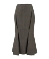 Prada Wool Flared Skirt In Brown