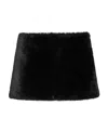 Prada Textured Shearling Mini Skirt In Black