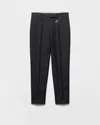 Prada Wool Gabardine Pants With Pin In Black