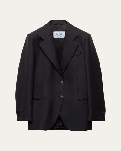 Prada Wool Gabardine Single-breasted Blazer In Black