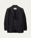 Prada Wool Gabardine Single-breasted Blazer In Multi