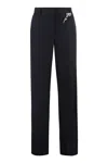 Prada Embellished Wool Gabardine Wide-leg Pants In Black