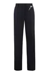 Prada Embellished Wool Gabardine Wide-leg Pants In Bleu