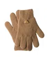 Prada Wool Logo Gloves In Brown