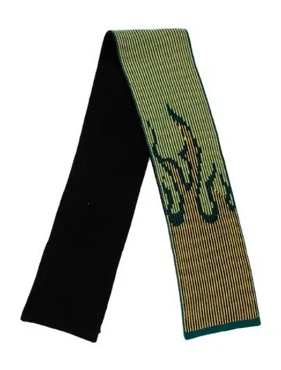 Pre-owned Prada Wool Graphic Print Scarf In Black
