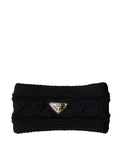 Prada Wool Headband In Black