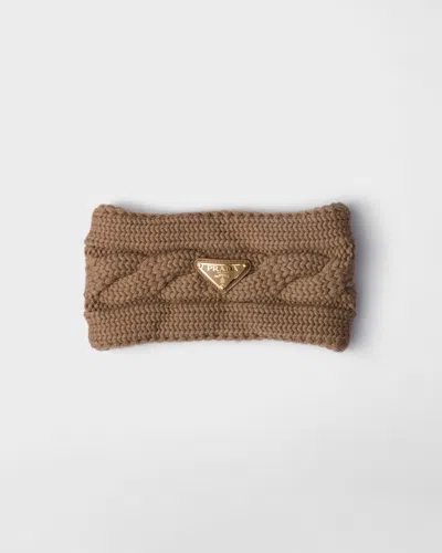 Prada Wool Headband In Brown
