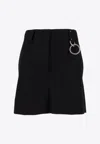 Prada Wool High-waisted Shorts In Black
