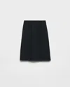 Prada Hopsack-rock Aus Wolle In Black