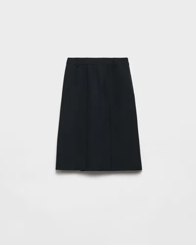 Prada Hopsack-rock Aus Wolle In Black