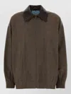 Prada Wool Jacket Check Pattern Long Sleeves Collar In Brown
