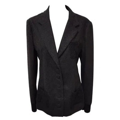 Pre-owned Prada Wool Jacket Size 46 In Black