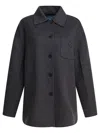 Prada Wool Jacket With Buttons In Gray