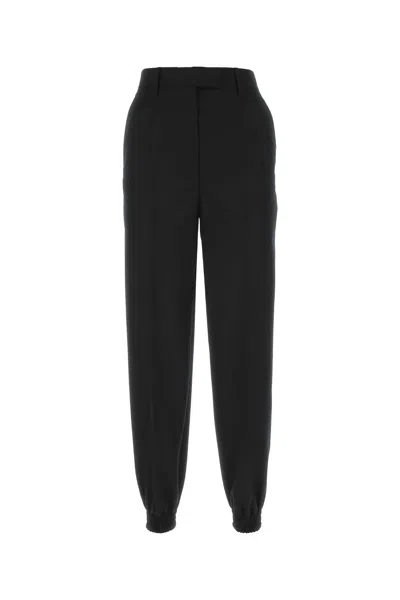 Prada Wool Joggers In Black