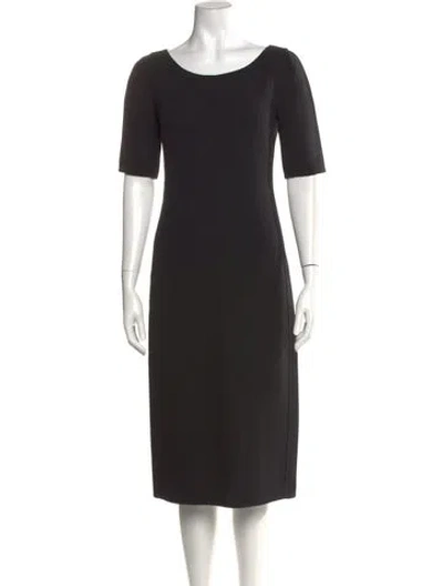 Pre-owned Prada Wool Knee-length Dress In Black