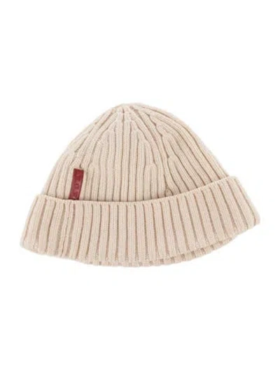 Pre-owned Prada Wool Knit Beanie In Neutral