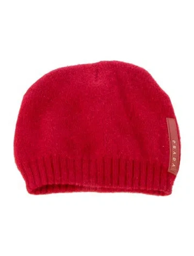Pre-owned Prada Wool Knit Beanie In Red