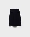 Prada Wool Knit Midi Skirt In Blue