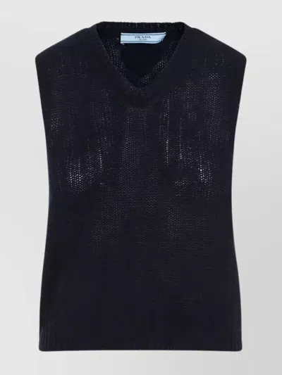 Prada Navy Blue Wool Gilet