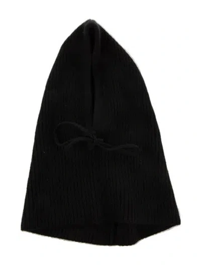 Pre-owned Prada Wool Knit Solid Baklava Hat In Black