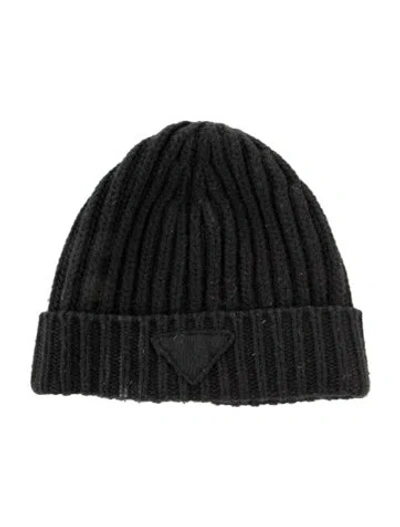 Pre-owned Prada Wool Knitted Beanie In Black