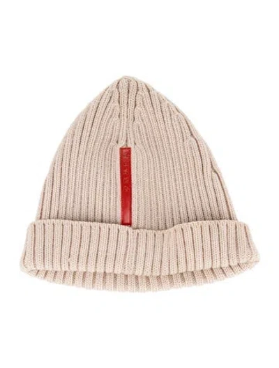 Pre-owned Prada Wool Knitted Beanie In Neutral