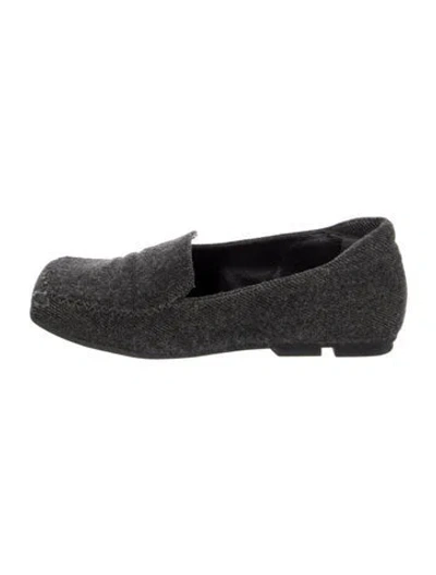 Pre-owned Prada Wool Loafers In Gray