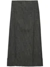 Prada Wool Long Skirt In Gray