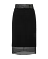 PRADA WOOL AND CRINOLINE MIDI-SKIRT