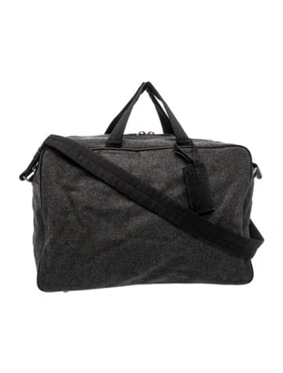 Pre-owned Prada Wool Messenger Bag Vintage In Gray