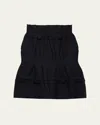 Prada Wool Midi Skirt In Black