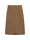 Prada Wool Midi-skirt In Brown
