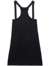 Prada Wool Knit Mini Dress Square Neckline In Black