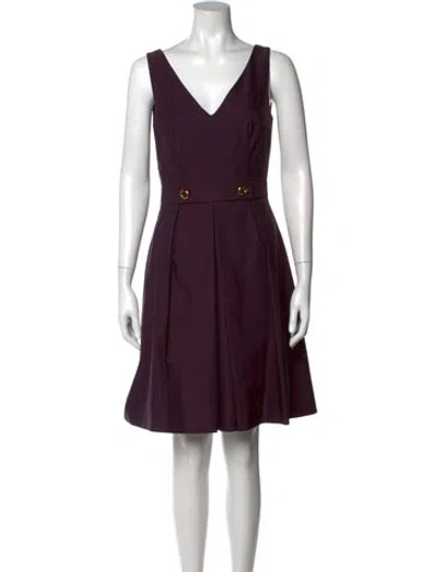 Pre-owned Prada Wool Mini Dress In Purple