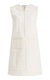 Prada Wool Mini Shift Dress In White
