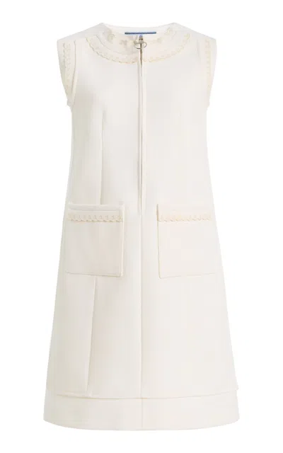 Prada Wool Mini Shift Dress In White