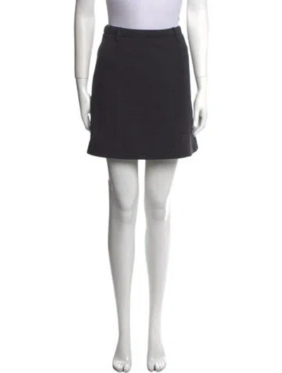 Pre-owned Prada Wool Mini Skirt In Black