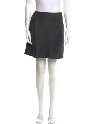 Pre-owned Prada Wool Mini Skirt In Gray